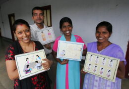 Pathfinder Patna Bihar: Trainer team for Sewa-Prachar project. Anuradha, Ashish, Rachel and Sangita